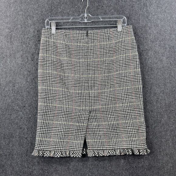 Trina Turk Skirt Women's 2 Black Multicolor Herringbone Tweed Pencil Wool Blend - Picture 6 of 7